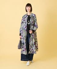RBEED20490 HIROKO BIS(ヒロコ ビス) フラワープリントシャツカラーワンピース /洗濯機で洗える ネイビー