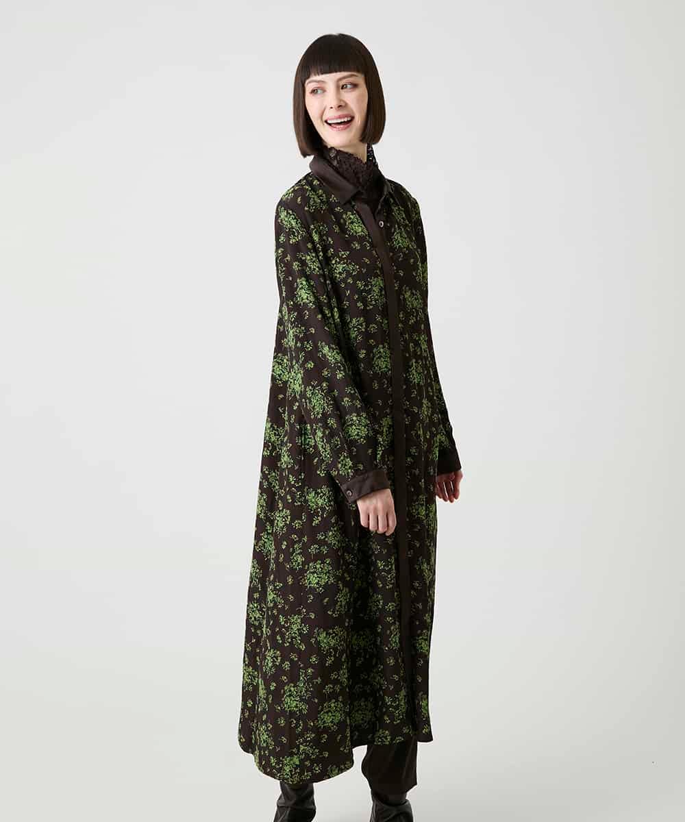 RBELE30490 HIROKO BIS 小付きフラワー柄シャツワンピース /洗える