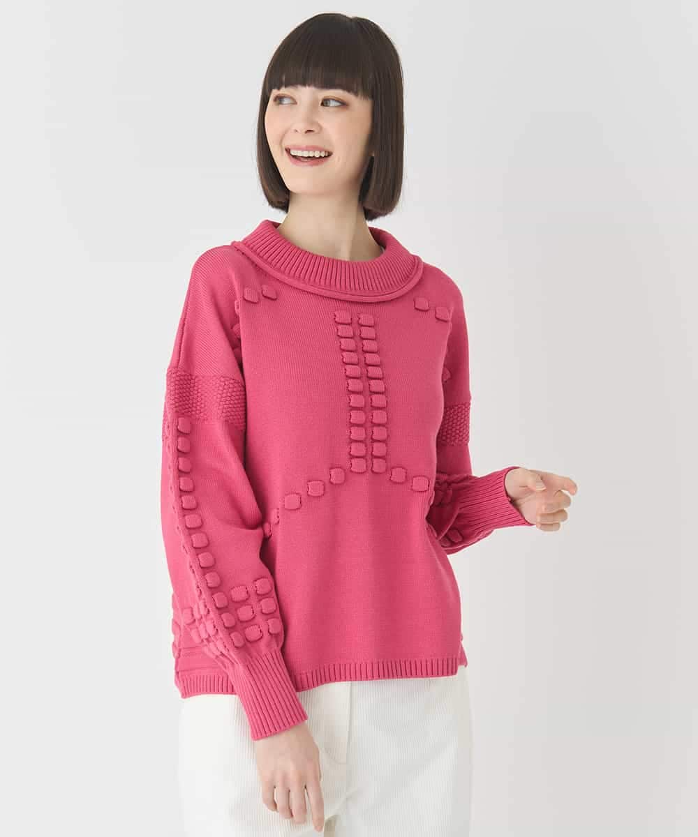 RBFCE86330 HIROKO BIS(ヒロコ ビス) バルキーニットデザインプルオーバー ピンク