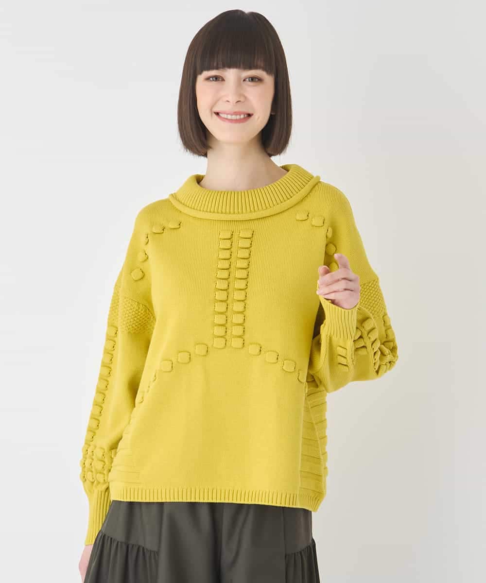 RBFCE86330 HIROKO BIS(ヒロコ ビス) バルキーニットデザインプルオーバー イエロー