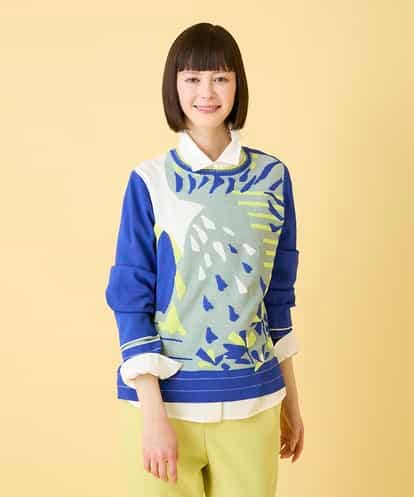 RBFED25290 HIROKO BIS アーティスティックジャガードニットプルオーバー /洗える