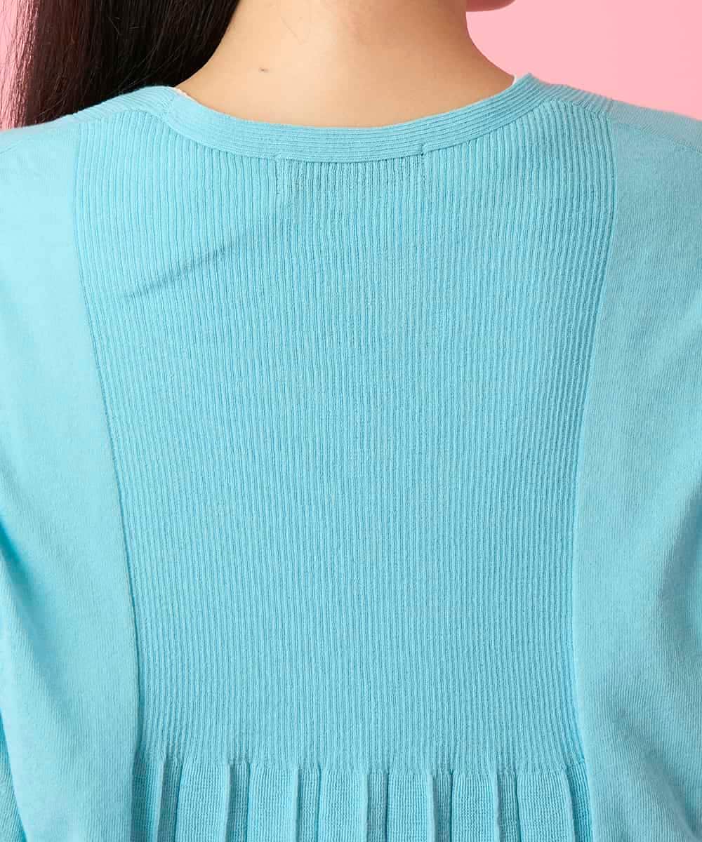 RBFHE70290 HIROKO BIS(ヒロコ ビス) 切り替えプリーツジップニットカーディガン オレンジ