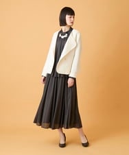 RBHED51290 HIROKO BIS(ヒロコ ビス) かまぼこプリーツスカート /洗える チャコールブラウン