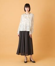 RBHED51290 HIROKO BIS(ヒロコ ビス) かまぼこプリーツスカート /洗える チャコールブラウン