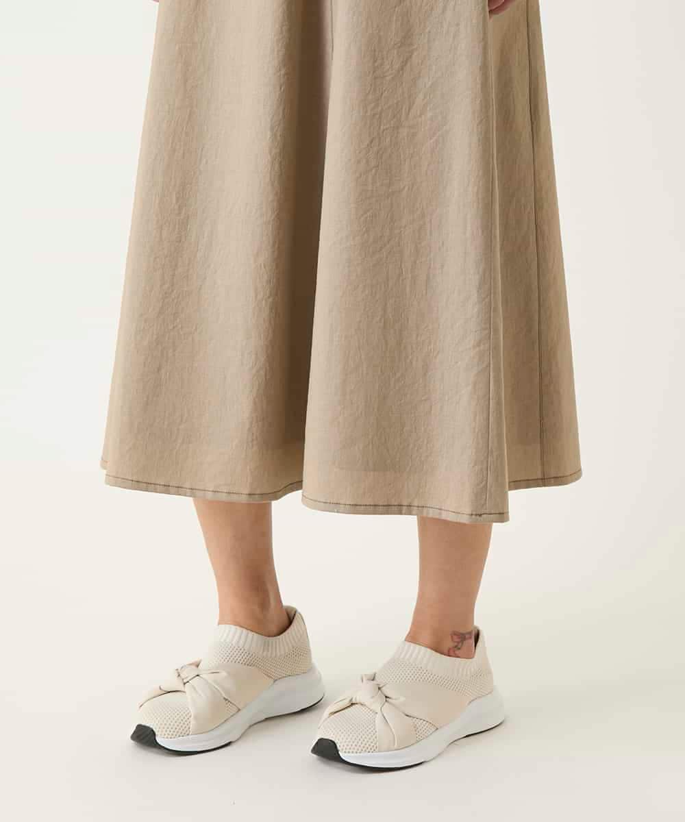 RBHFD31290 HIROKO BIS(ヒロコ ビス) リネンライクアウトポケットフレアスカート /洗濯機で洗える ベージュ