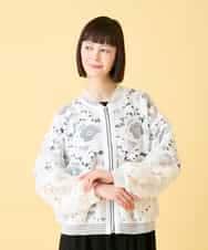 RBJGE05360 HIROKO BIS(ヒロコ ビス) フラワーレースデザインブルゾン /洗える ホワイト