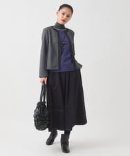 RBKAD10190 HIROKO BIS(ヒロコ ビス) 配色アクセントハイネックインナープルオーバー /洗える グリーン