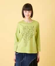 RBKED22190 HIROKO BIS(ヒロコ ビス) サボテン刺繍コットンTシャツ /洗える イエロー