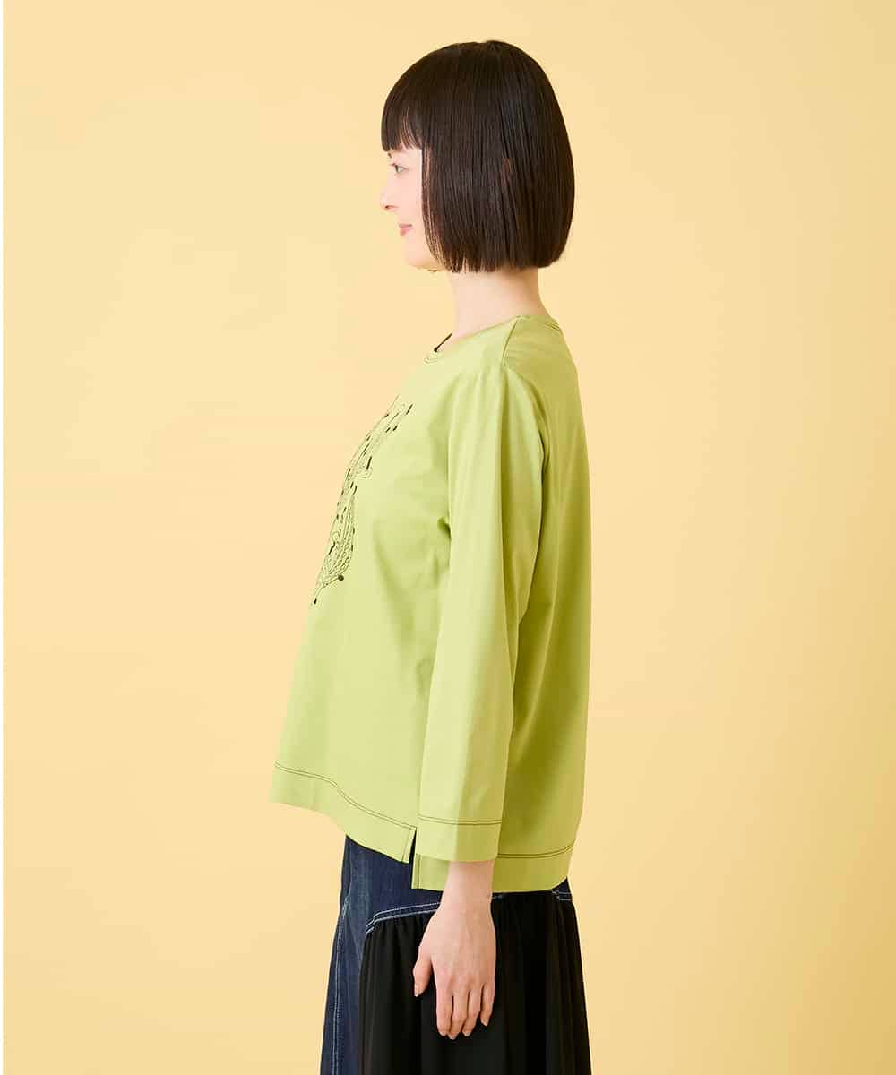 RBKED22190 HIROKO BIS(ヒロコ ビス) サボテン刺繍コットンTシャツ /洗える イエロー