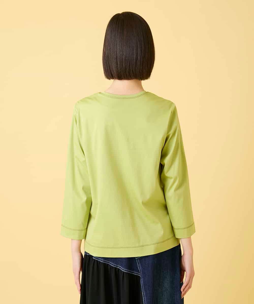RBKED22190 HIROKO BIS(ヒロコ ビス) サボテン刺繍コットンTシャツ /洗える イエロー