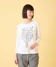 RBKED22190 HIROKO BIS(ヒロコ ビス) サボテン刺繍コットンTシャツ /洗える イエロー