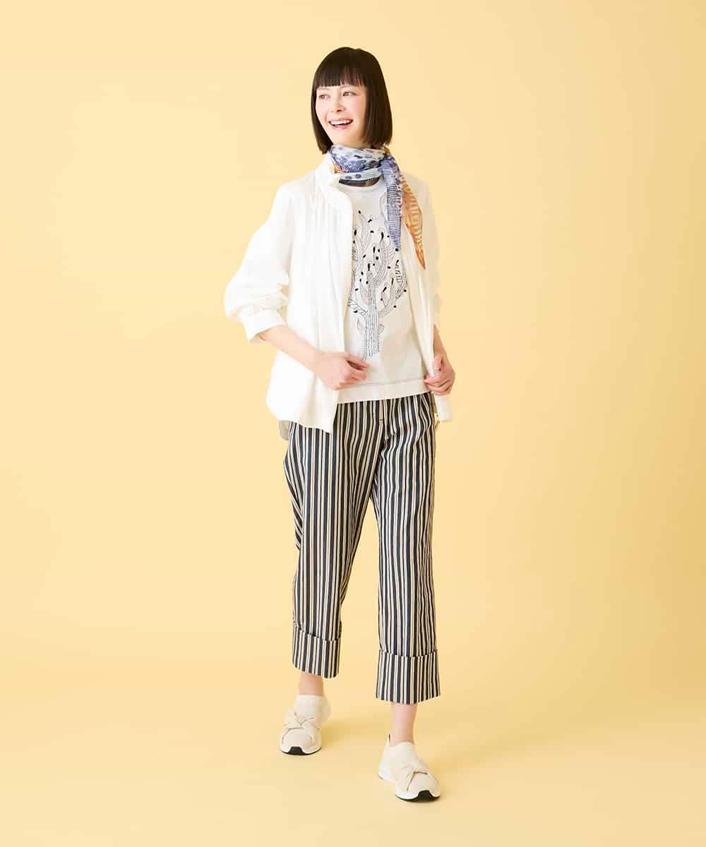 RBKED22190 HIROKO BIS(ヒロコ ビス) サボテン刺繍コットンTシャツ /洗える イエロー