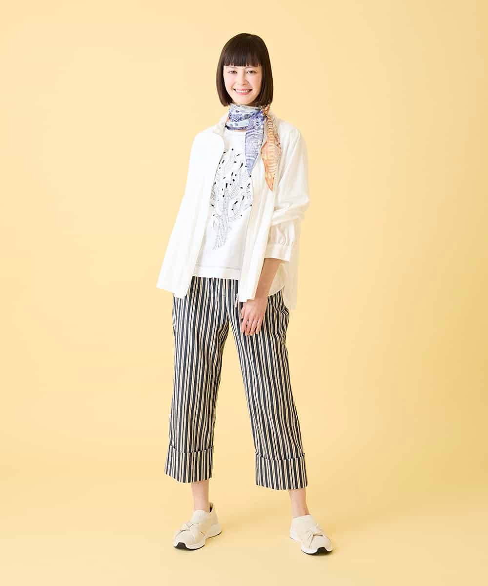RBKED22190 HIROKO BIS(ヒロコ ビス) サボテン刺繍コットンTシャツ /洗える イエロー