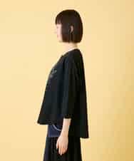 RBKED23230 HIROKO BIS(ヒロコ ビス) フローラルタイポTシャツ /洗える ブラック