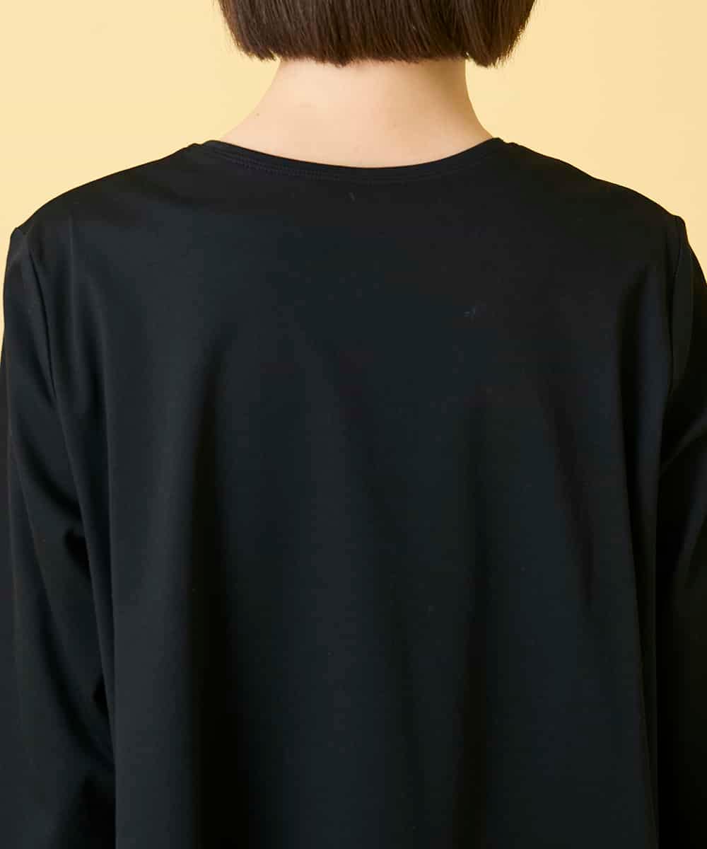 RBKED23230 HIROKO BIS(ヒロコ ビス) フローラルタイポTシャツ /洗える ブラック