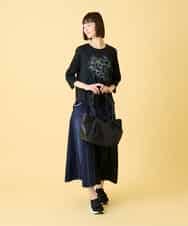 RBKED23230 HIROKO BIS(ヒロコ ビス) フローラルタイポTシャツ /洗える ブラック