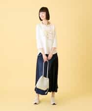 RBKED23230 HIROKO BIS(ヒロコ ビス) フローラルタイポTシャツ /洗える ブラック