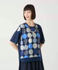 RBKGE35210 HIROKO BIS(ヒロコ ビス) カラフルパターンドットTシャツ /洗濯機で洗える アイボリー