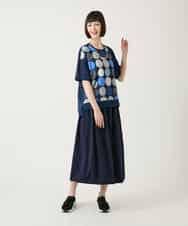 RBKGE35210 HIROKO BIS(ヒロコ ビス) カラフルパターンドットTシャツ /洗濯機で洗える アイボリー