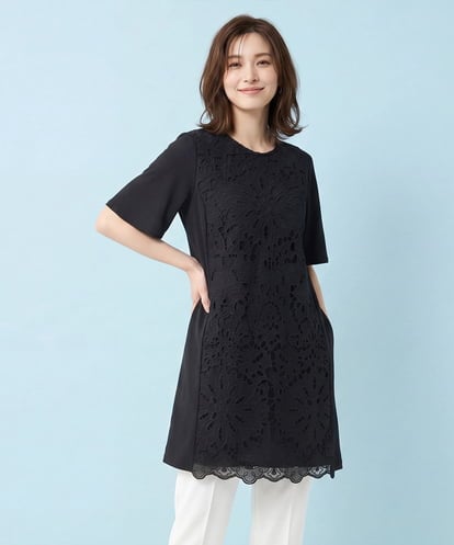 RBKHA16330 HIROKO BIS カットワークデコ刺繍チュニック /洗える