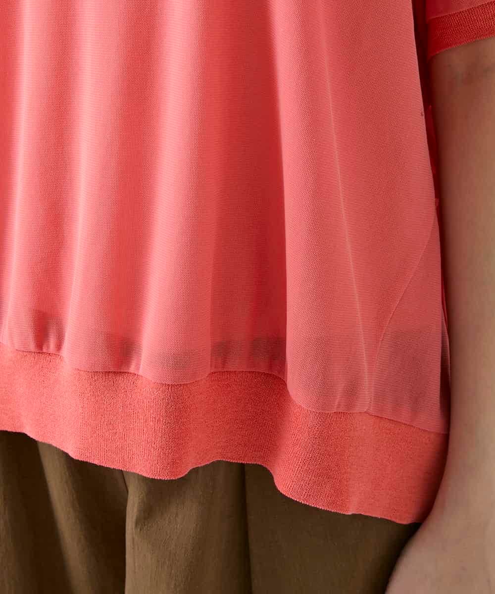 RBKHE10230 HIROKO BIS(ヒロコ ビス) 【接触冷感】リブジョイントシアーカットソー /洗える ピンクオレンジ