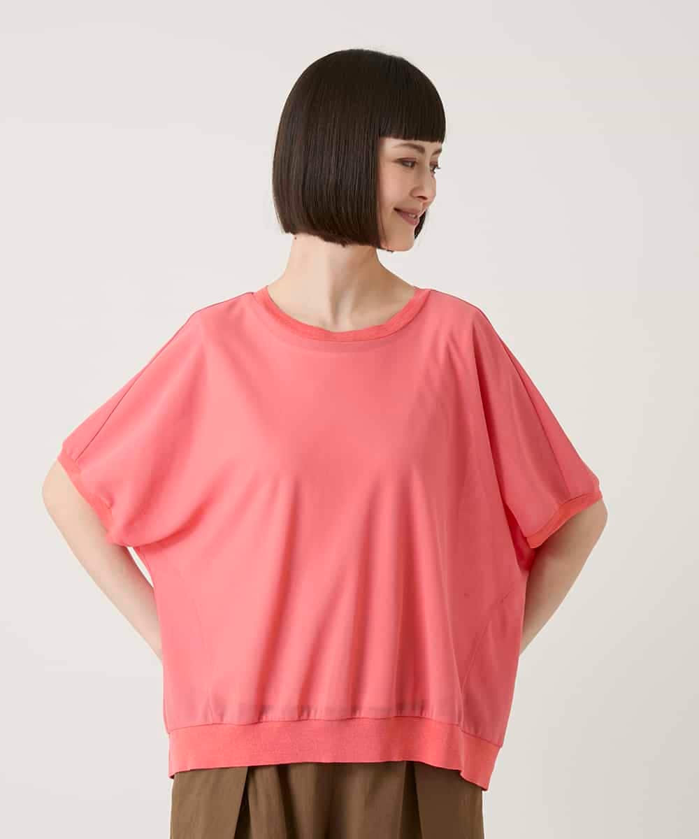 RBKHE10230 HIROKO BIS(ヒロコ ビス) 【接触冷感】リブジョイントシアーカットソー /洗える ピンクオレンジ