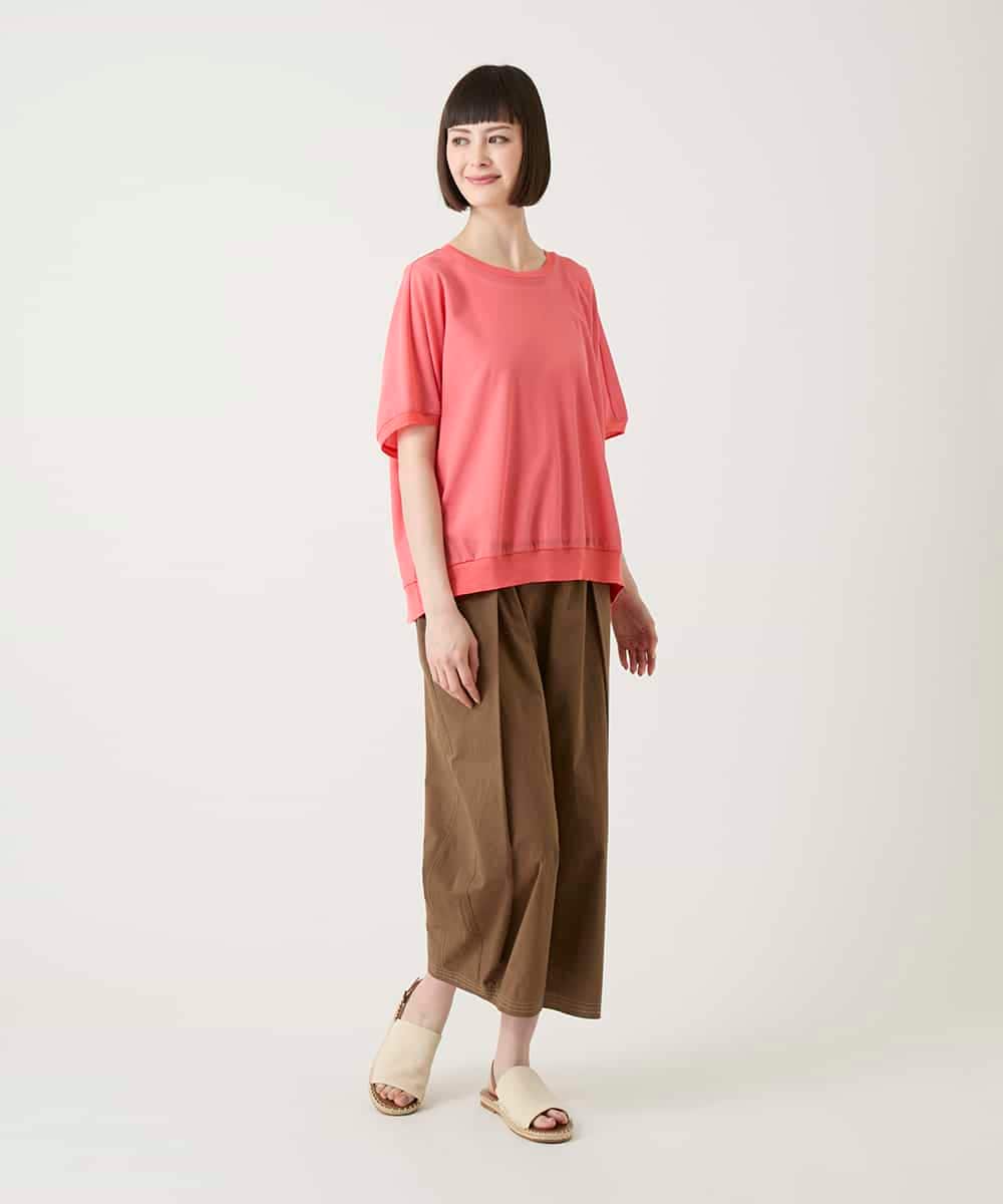 RBKHE10230 HIROKO BIS(ヒロコ ビス) 【接触冷感】リブジョイントシアーカットソー /洗える ピンクオレンジ