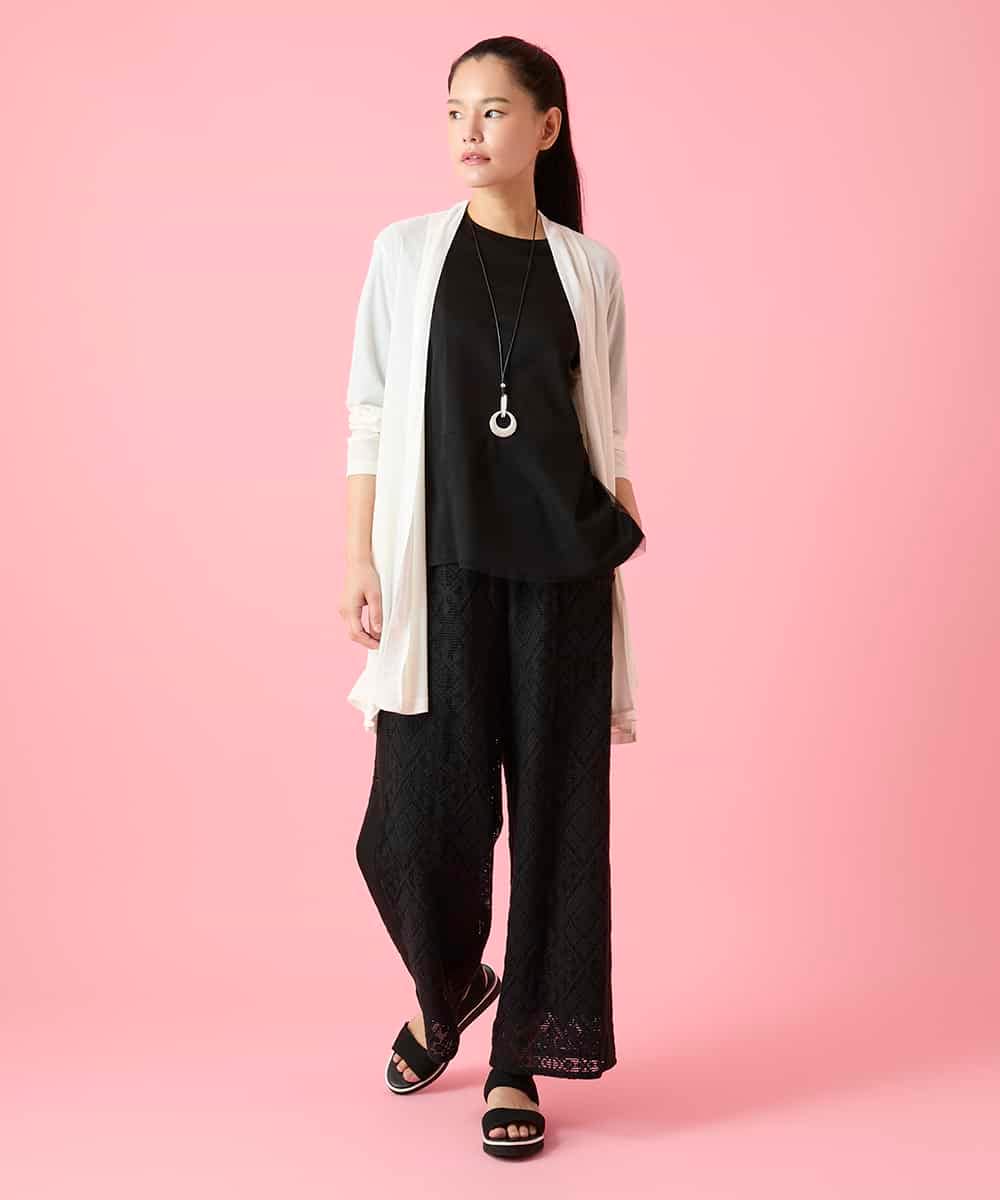 RBKHE25160 HIROKO BIS(ヒロコ ビス) チュールジョイントアシンメトリーヘムカットソー /洗える ネイビー