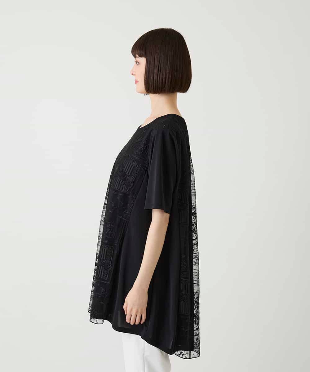 RBKIE21290 HIROKO BIS(ヒロコ ビス) エンブロイダリーチュールチュニック /洗える ブラック
