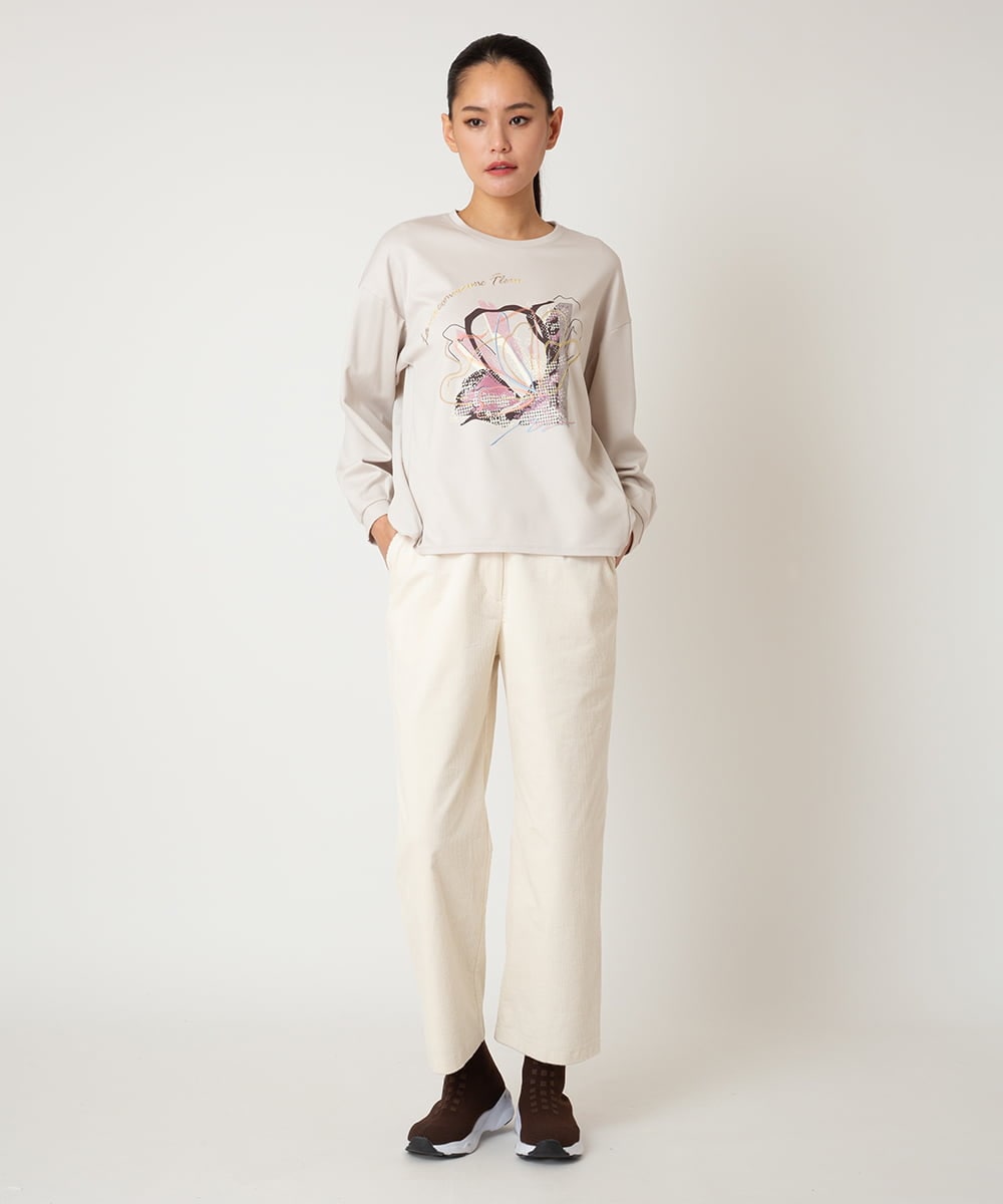RBLAF31230 HIROKO BIS(ヒロコ ビス) ストレッチコーデュロイパンツ /洗える ネイビー