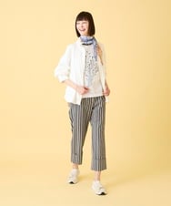 RBLED16270 HIROKO BIS(ヒロコ ビス) ストライプクロップドパンツ /洗える ネイビー