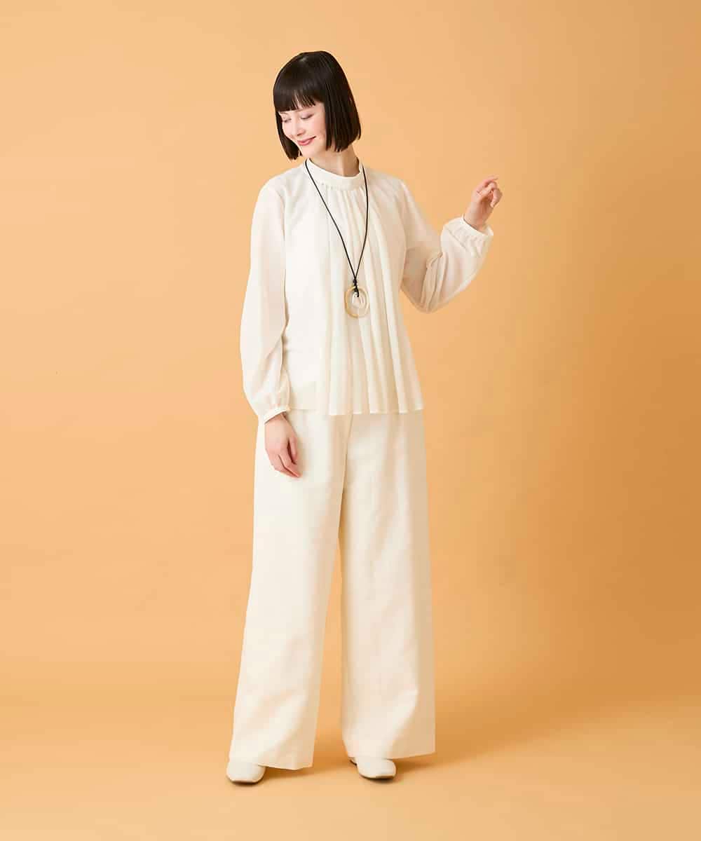 RBLED46330 HIROKO BIS(ヒロコ ビス) ジャカードストレートパンツ /洗える アイボリー