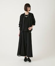 RBLGE58290 HIROKO BIS(ヒロコ ビス) 異素材ジョイントデザインワイドパンツ /洗える ネイビー