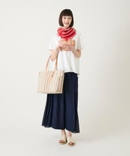 RBLGE58290 HIROKO BIS(ヒロコ ビス) 異素材ジョイントデザインワイドパンツ /洗える ネイビー