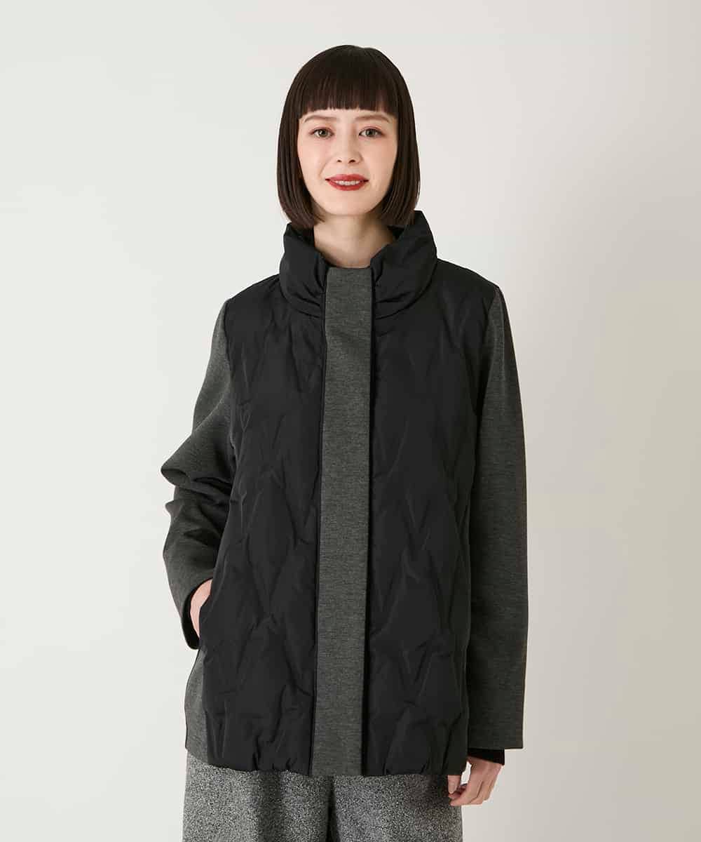 RBUAE05430 HIROKO BIS(ヒロコ ビス) 圧着キルトジョイントデザインコート ブラック