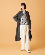 RBUED40450 HIROKO BIS(ヒロコ ビス) ドレープワッシャーロング丈コート /洗える チャコールブラウン