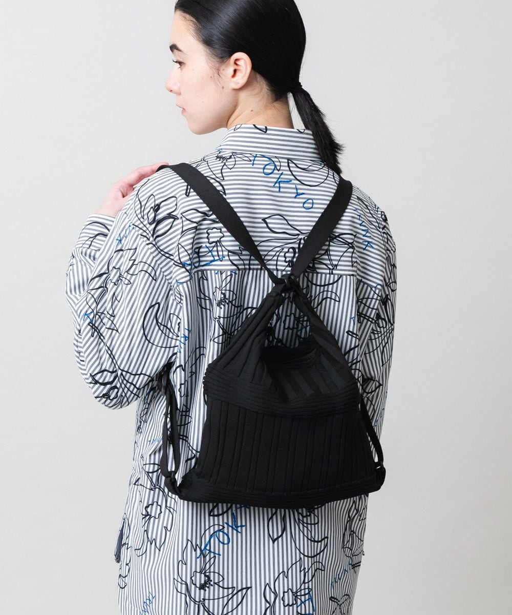 RG5ED11240 TRUNK HIROKO KOSHINO(ヒロココシノ) 【2WAY】ニットバッグ ブラック