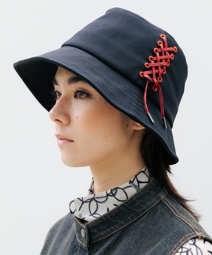 RG7AG01230 TRUNK HIROKO KOSHINO レースアップエンブロイダリーハット