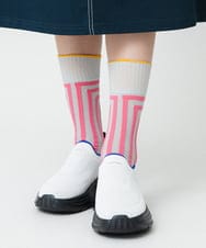RG8GD01039 TRUNK HIROKO KOSHINO(ヒロココシノ) ストライプジャカードソックス グレー