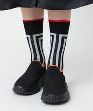 RG8GD01039 TRUNK HIROKO KOSHINO(ヒロココシノ) ストライプジャカードソックス ブラック