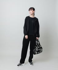 RHBFD05590 HIROKO KOSHINO(ヒロココシノ) タックギャザーノーカラーブルゾン /日本製 ブラック