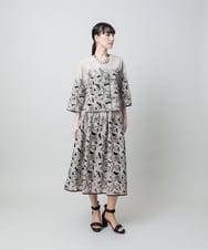 RHBFF11890 HIROKO KOSHINO(ヒロココシノ) カットワークフラワーブラウス /洗える ベージュ