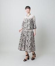 RHBFF11890 HIROKO KOSHINO(ヒロココシノ) カットワークフラワーブラウス /洗える ベージュ