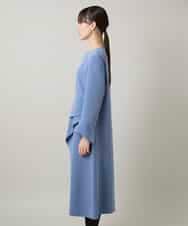 RHECD37980 HIROKO KOSHINO(ヒロココシノ) アシンメトリーカッティングドレス/日本製/洗える ブルー