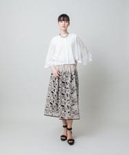 RHHFD11890 HIROKO KOSHINO(ヒロココシノ) カットワークフラワースカート /洗える ベージュ
