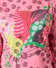 RHKFD01390 HIROKO KOSHINO(ヒロココシノ) アートフルフラワーカットソー /日本製/洗える ピンク
