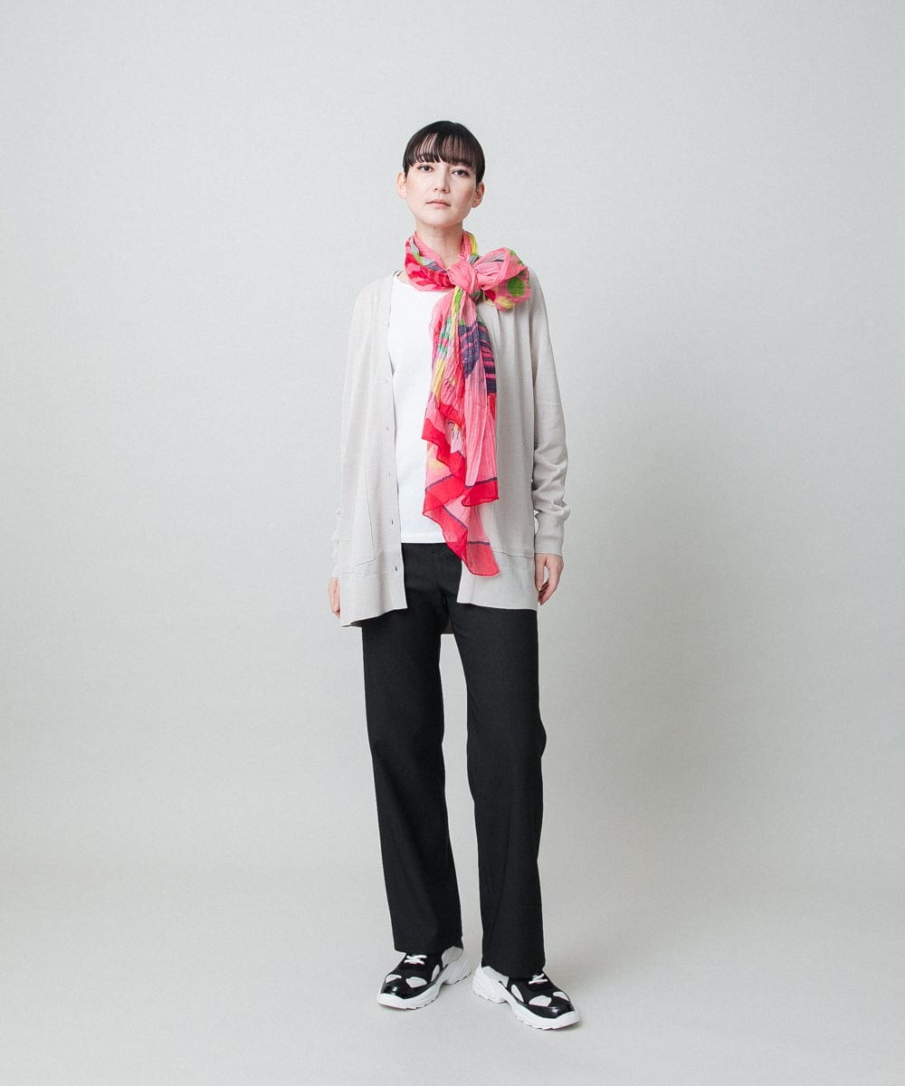 RHKFD02270 HIROKO KOSHINO(ヒロココシノ) スパンコールロゴミニマルカットソー /日本製/洗える アイボリー