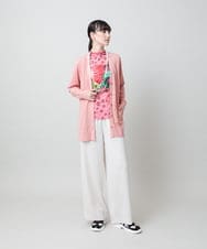 RHLFF09360 HIROKO KOSHINO(ヒロココシノ) シャイニーウエストストレッチワイドパンツ /日本製/洗える オフホワイト