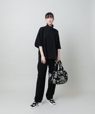 RHQFD07430 HIROKO KOSHINO(ヒロココシノ) サイドタックテーパードパンツ /日本製/洗える ブラック