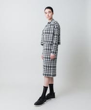 RHSED55720 HIROKO KOSHINO(ヒロココシノ) チェックジャカードコンパクトジャケット ブラック